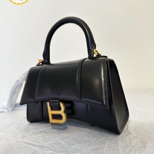 BALENCIAGA WOMEN’S HOURGLASS XS HANDBAG BOX IN BLACK